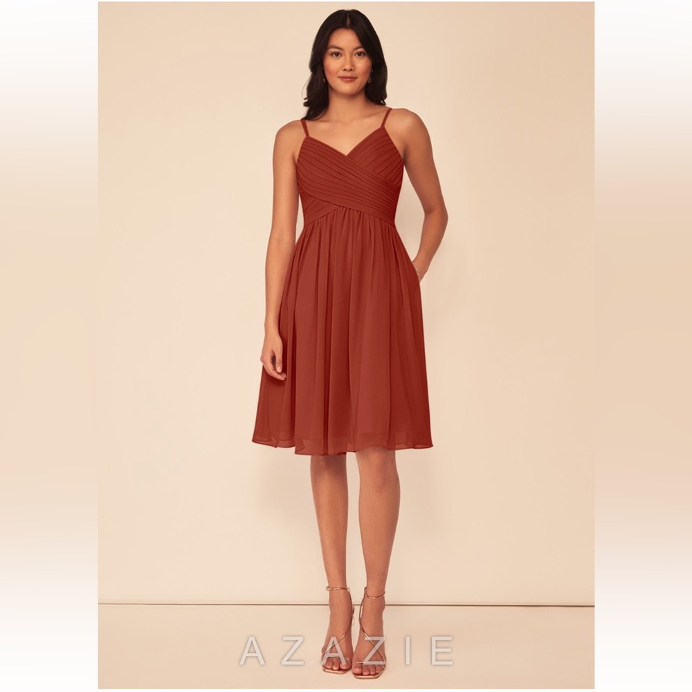 NWT Azazie dress. Its the style of first photo, colour of the second photo